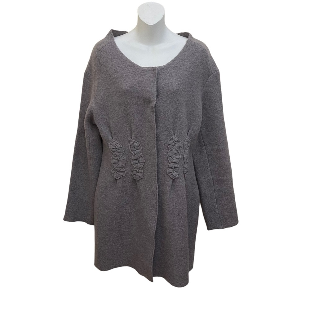 Anthropologie Moth Applique Coat Wool Snap Down Size Medium